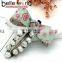 Hot sale Beautiful Lady Pearl and Rhineston Fabric Bowknot Duckbill Hairpin Hair Clip Barrette