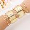 Punk Jewelry Cuff Bracelets Gold Metal Wide Long Bangle Cuff Jewelry Cuff Bangle