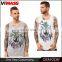 mans cotton custom stringer gym tank top printing