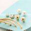 6pairs/set New Fashion Ladies Girls Rhnestone Pearl Hook Dnagle Earring Stud Sets Earrings
