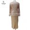 SP5020 Plus Size Gold Sequin Evening Dress Long Sleeve Round Neck Gown Dress
