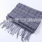 Inner Mongolia 2017 Autumn Winter Woolen Thick Men Warm Classic Plaid Long Tassel Wool Scarf