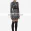 top sale black and white long lace sleeve short cloth jumpsuit for spring