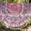 Indian Beautiful 72" Round Tapestry Pink Purple Ombre Mandala Design Beach Towel Wall Hanging