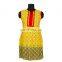 printed yellow kurti regular wear type design