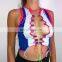 Women Sexy Hollow out Camisole Punk Tank style Colorful Vest Female Ribbed Crop Tops