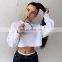 Women Custom Plain Crew Neck Basic T Shirt Crop Hoodie Sweatshirt