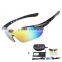 Polarized Sports Sunglasses with 5 Interchangeable Lenses for Men Women Cycling Running Glasses