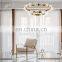 Polyhedral ceiling light brass crystal pendants ripple glass chandelier