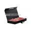 Custom luxury folding black satin lined human hair extension bundle braid wig packaging boxes with handle