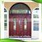 Round top arch mahogany double entry door