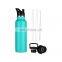 Insulated Airless Sport Water Bottle with Straw Lid Reusable Wide Mouth Stainless Steel Flask Eco Friendly 32oz