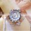BS Brand Crystal Stainless Steel Women Diamonds wristwatches Lady Watch