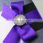 Luxury Brooch Wide Purple Ribbon for Wedding Invitations Made In China