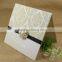 Custom Chic Cream Color Flocking Square Wedding Invitation Models                        
                                                Quality Choice