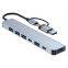 Cheap Price Aluminum 7 in 1 USB Hub USB 3.0*1+USB 2.0*4+USB-C*1+PD*1 USB Hub