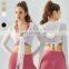 Workout Crop Top Wholesalers Gym Wear Quick Dry Long Sleeve Sun Protection Women Cropped Hoodies Sweatshirts With Thumb Hole