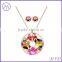 Hot sale enamel necklace and earrings jewelry set