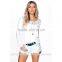 New Design Women Fashionable High Quality t Shirt Design Long Sleeve Cotton t Shirt With Lace TS058