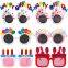 Colorful Plastic Birthday Sunglasses Photo Booth Props for Children's Party Supplies