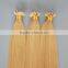 U V I flat tip blonde hair extension bundles