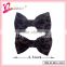 Environmental soft velvet fabric handmade girl hair bow leopard clips wholesale (XH12-1843)