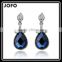 New Elegant Navy Blue Crystal Rhinestone Dangle Water Drop Earrings