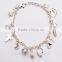 Wholesale High Quality Silver Plated bracelets for women 13 pendants charm jewelry