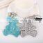 New Fashion PU Crystal Key Chain With Bear Pendant Tassel Car Docoration Accessories Women Bag Accessories Promotional Gift
