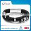 2015 magnetic genuine leather wrap bracelet for men