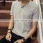 Whosale customed varsity top quality casual plain color t shirt men White Color