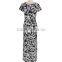 2016 Spring Summer Elegant Vintage Print Short Sleeve Casual Party Fit Bodycon Dress