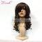 Hot selling middle length black curly hair cheap fashion wig wholesale
