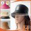 custom logo black leather bucket hat