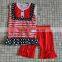 popular little girls cotton stripes ruffle 4th of july clothing with belt