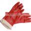 Red PVC Coated Work Gloves Chemical Resistant Safety PVC Gloves