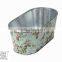 printed zinc flower pots