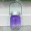 Purple painting glass jar hanging outdoor decorative solar camping light