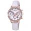 Genuine leather ladies bracelet wrist watch chronograph watch