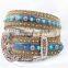 2016 best seller western scallop rhinestone leather belt with turquoise conchos