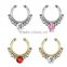 Stainless Steel Clip On Fake Septum Clicker Non Piercing Nose Ring Hoop