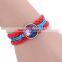 2016 Marilyn Monroe picture charm bronze color infinity cute charm leather glass cabochon bracelet
