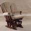 Thick Cushion Natural Color Rubber Wood Glider Boss Chair