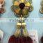Rayon fabric pompom tassel type decoration tassel with decoration flower for home decor and car
