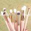 12pcs custom logo pink rose gold color makeup eyeshadow brushes sets                        
                                                Quality Choice