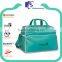Sky blue women men leather duffle travel bag