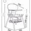white plastic chair,student chair with writing pad