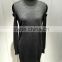 LADIES WOOL CASHMERE KNITTED LONG SLEEVE ROUND NECK DRESS