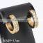 Fashion design ,wholesale price ,gold plated stainless steel crystal charming unisex earrings