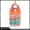 New Arrival High Quality Chevron Printed Muticolor Organic Cotton Voile Scarf